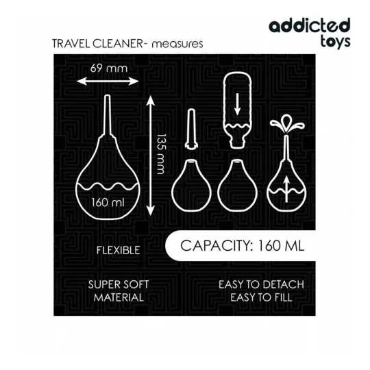 Reise-Analdusche Addicted Toys 160ml flexible Birne Vorderansicht