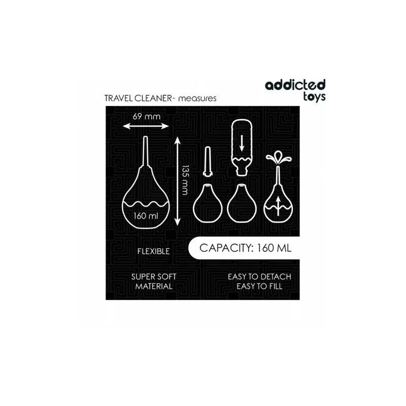Reise-Analdusche Addicted Toys 160ml flexible Birne Vorderansicht