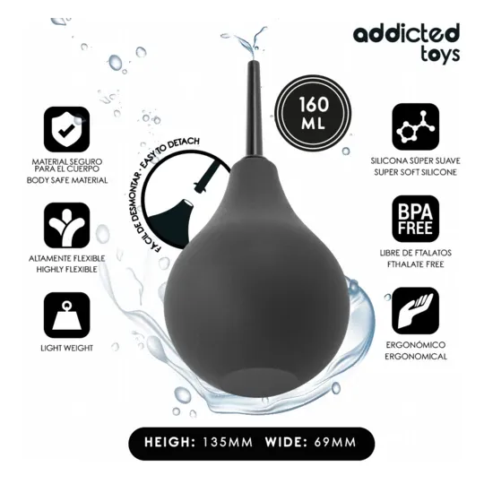 Travel anal cleanser Addicted Toys 160ml flexible bulb front view