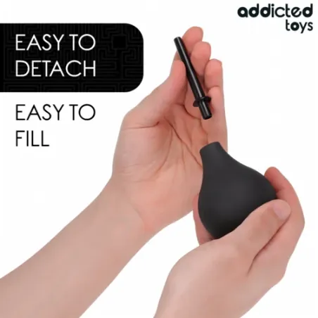 Addicted Toys pulitore anale Travel Size 90 ml in silicone trasparente, vista frontale - pera anale compatta per igiene