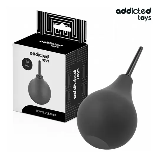 Addicted Toys anal cleanser Travel Size 90 ml clear silicone, front view - compact anal bulb for hygiene