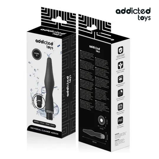 Addicted Toys Nettoyeur anal avec adaptateur universel, silicone noir, modèle 2 - vue principale