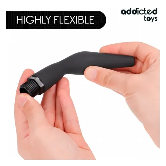 Addicted Toys Nettoyeur anal avec adaptateur universel, silicone noir, modèle 2 - vue principale