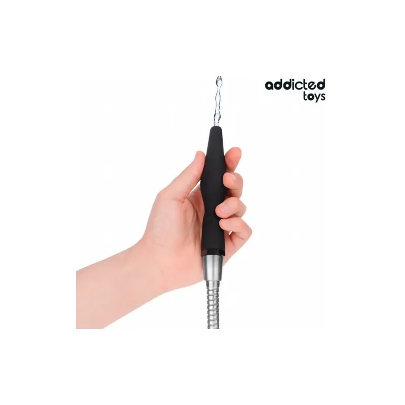 Addicted Toys Analreiniger mit Universaladapter, schwarzes Silikon, Modell 2 - Hauptansicht