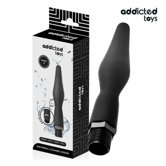 Addicted Toys Nettoyeur anal avec adaptateur universel, silicone noir, modèle 2 - vue principale