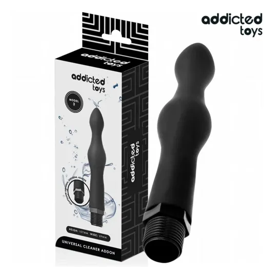 Addicted Toys Analreiniger Modell 3 aus ultraweichem Silikon mit Universaladapter für Intimhygiene