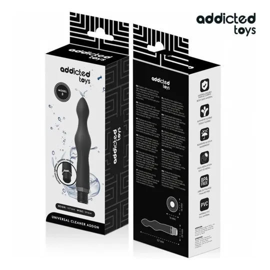 Addicted Toys Analreiniger Modell 3 aus ultraweichem Silikon mit Universaladapter für Intimhygiene