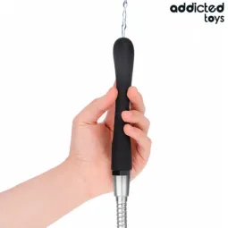 Doccia anale Addicted Toys bianca con adattatore universale, PVC silicone flessibile