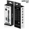 White Addicted Toys anal douche with universal adapter, flexible PVC silicone