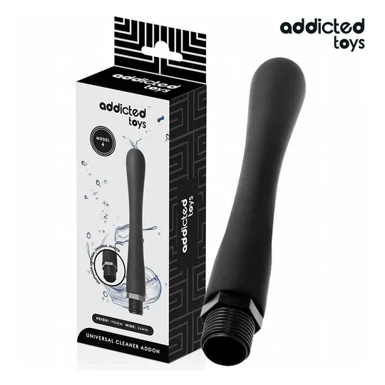 Doccia anale Addicted Toys bianca con adattatore universale, PVC silicone flessibile