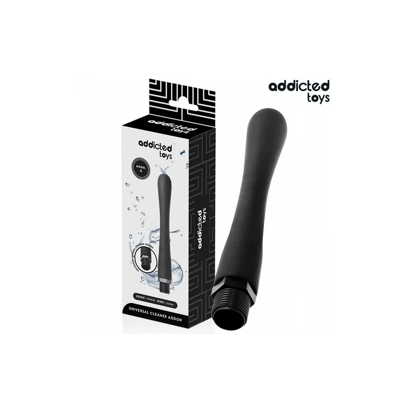 Doccia anale Addicted Toys bianca con adattatore universale, PVC silicone flessibile