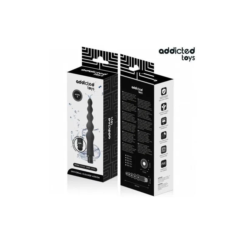 Analdusche Addicted Toys aus Silikon und PVC mit Universal-Duschadapter, Modell 5 – Intimhygiene