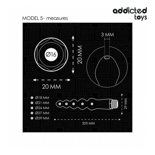 Doccia anale Addicted Toys in silicone e PVC con adattatore universale per doccia, modello 5 – igiene intima