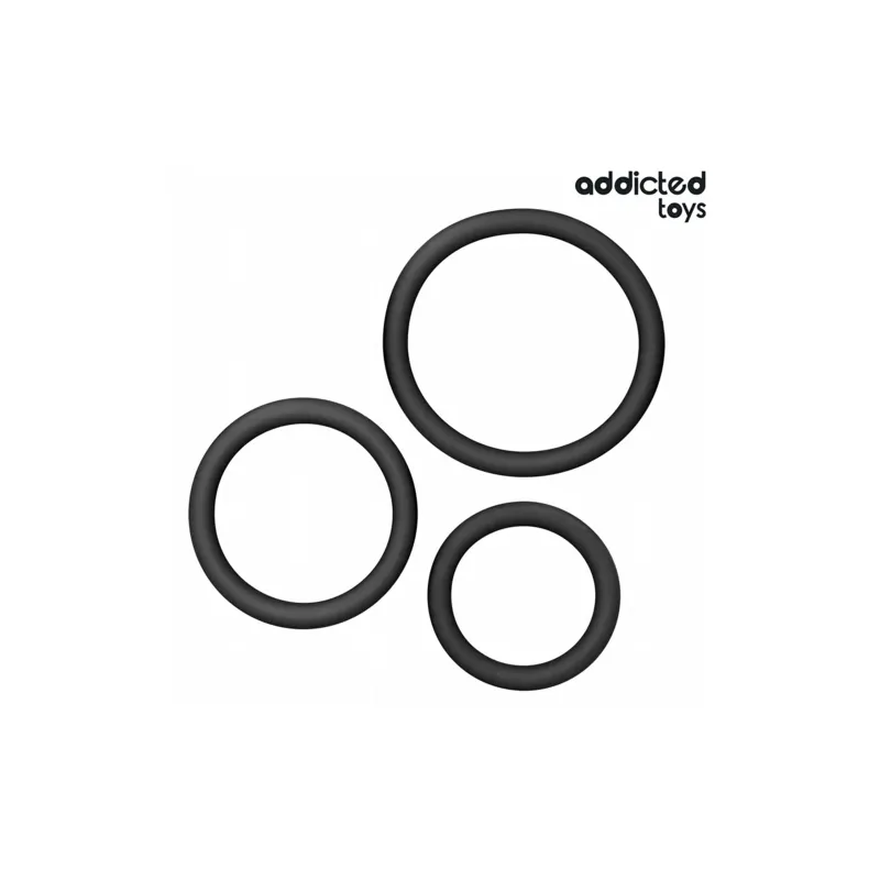 Set di 3 anelli penieni in silicone Addicted Toys - set completo con tre misure 60 50 41 mm