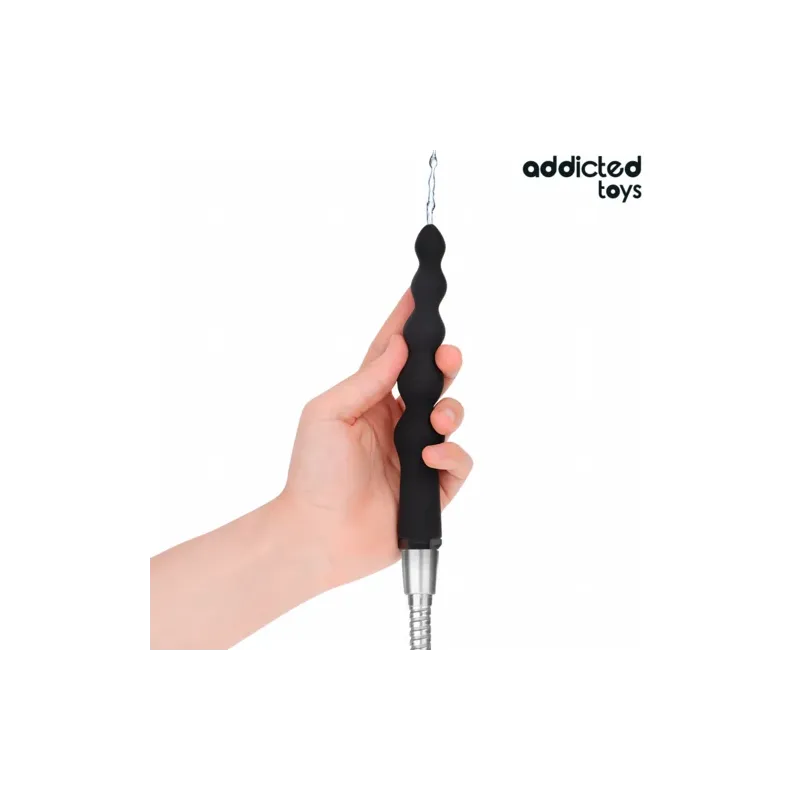 Lavador anal Addicted Toys de silicona y PVC con adaptador universal para ducha, modelo 5 – higiene íntima