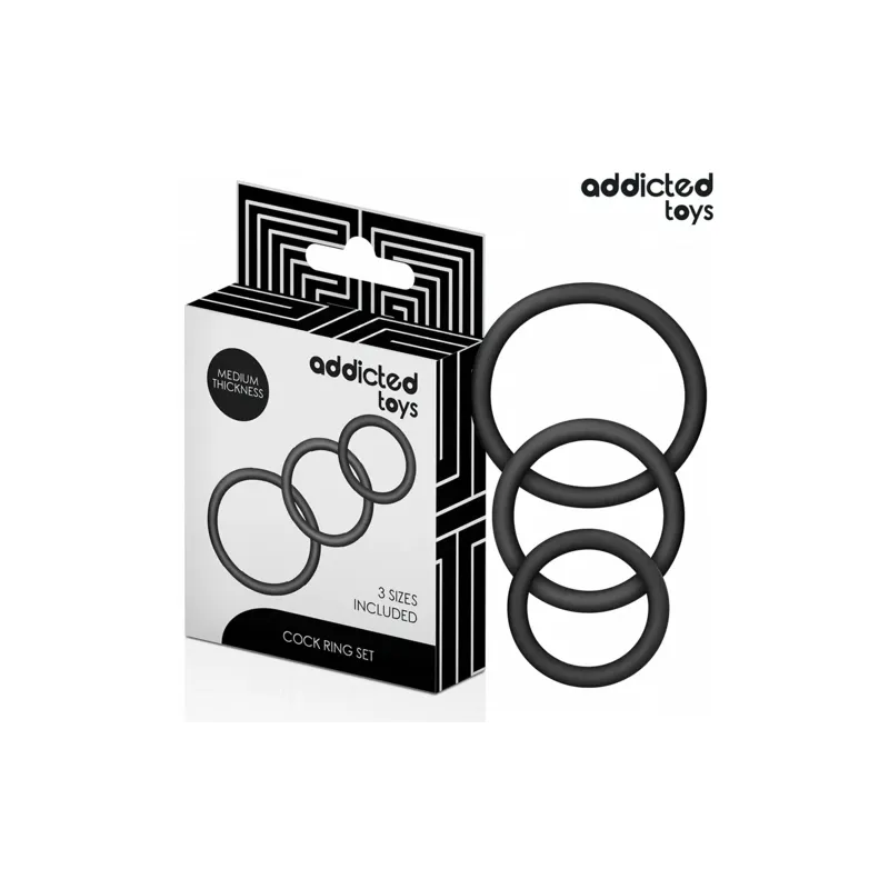Set di 3 anelli penieni in silicone Addicted Toys - set completo con tre misure 60 50 41 mm
