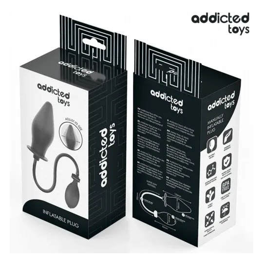 Plug anal gonflable en silicone doux Addicted Toys - vue principale du produit noir