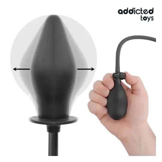 Aufblasbarer Analplug aus weichem Silikon Addicted Toys - Hauptansicht in Schwarz