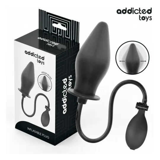 Aufblasbarer Analplug aus weichem Silikon Addicted Toys - Hauptansicht in Schwarz