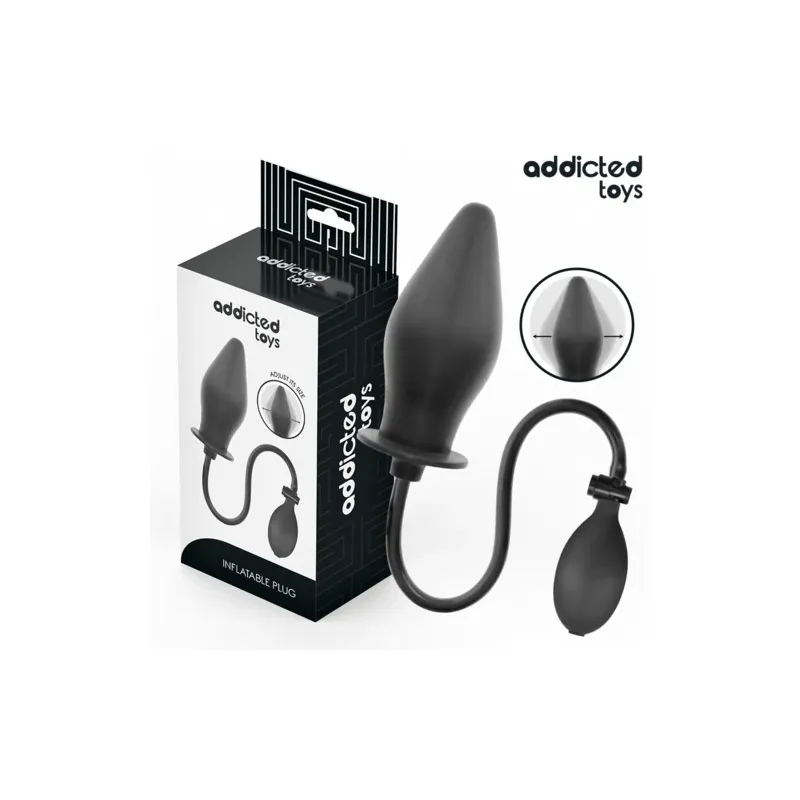 Aufblasbarer Analplug aus weichem Silikon Addicted Toys - Hauptansicht in Schwarz
