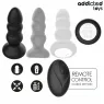 Plug anale rotante vibrante Addicted Toys con telecomando LED silicone nero