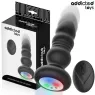 Plug anale rotante vibrante Addicted Toys con telecomando LED silicone nero