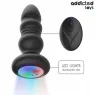 Plug anale rotante vibrante Addicted Toys con telecomando LED silicone nero
