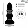 Addicted Toys rotating vibrating anal plug with remote control LED silicone black