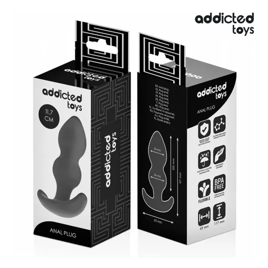 Plug anal large en silicone médical Addicted Toys, taille L, 11,7 cm hauteur, forme boule pour expansion progressive