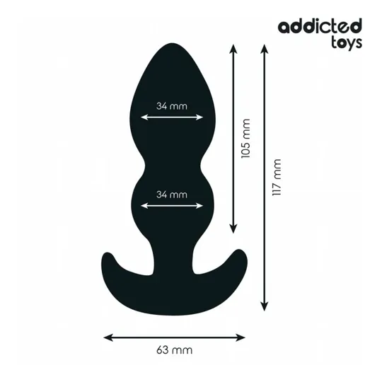 Großer Analkugel aus medizinischem Silikon von Addicted Toys, Größe L, 11,7 cm Höhe, zur progressiven Dehnung