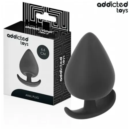 Ergonomischer Analplug Addicted Toys Größe M aus medizinischem Silikon, schwarz, Gesamtansicht