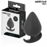 Ergonomic anal plug Addicted Toys size M in medical silicone, black, overall view