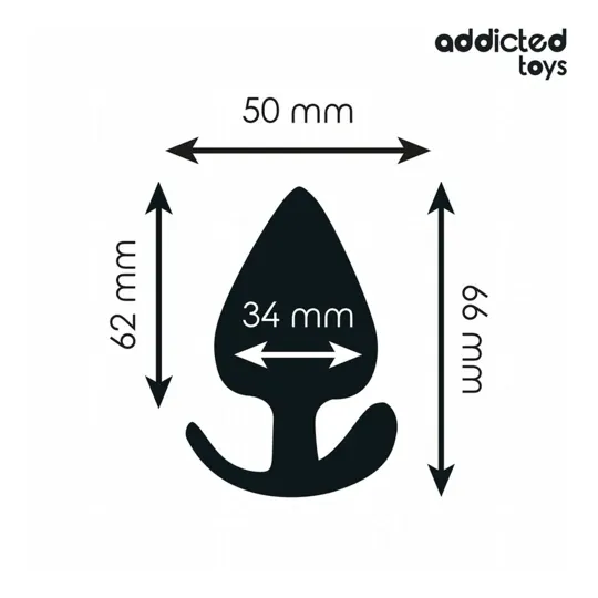 Plug anale ergonomico Addicted Toys taglia M in silicone medicale nero, vista d'insieme