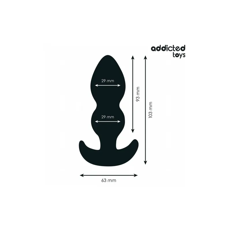 Plug anal Addicted Toys en silicone médical, taille S 10,3 cm, vue de face