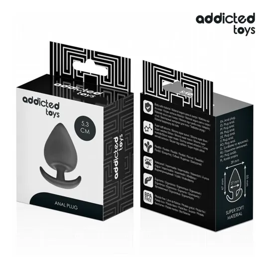 Plug anal en silicone taille S Addicted Toys - jouet anal ergonomique pour débutant, noir mat