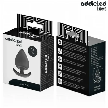 Analplug aus Silikon Größe S Addicted Toys - ergonomisches Anfänger-Spielzeug, mattschwarz