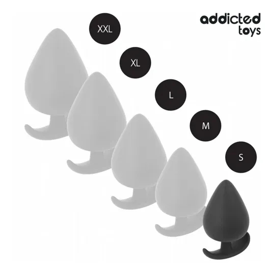 Plug anal de silicona talla S Addicted Toys - juguete anal ergonómico para principiantes, negro mate