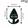 XXL anal plug 11 cm Addicted Toys purple silicone, front view, wide safety base