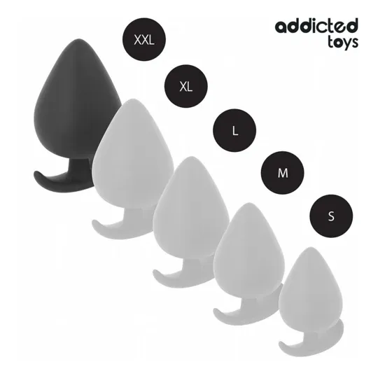 Plug anal XXL 11 cm Addicted Toys en silicone violet, vue de face, large base de sécurité