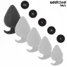 XXL anal plug 11 cm Addicted Toys purple silicone, front view, wide safety base