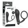 Plug anal vibrant avec anneau pénis noir silicone Addicted Toys vue d'ensemble