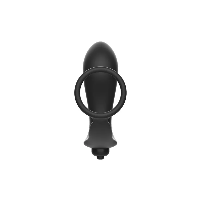 Plug anal vibrante con anillo pene negro silicona Addicted Toys vista general" } }, { "id_image": 2132, "alt": { "fr": "Détail d