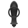 Vibrating anal plug with penis ring black silicone Addicted Toys overall view
