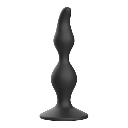 Anfänger-Analplug Addicted Toys aus schwarzem Silikon 12 cm Gesamtansicht