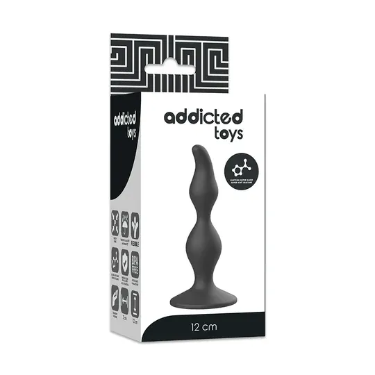 Plug anal débutant Addicted Toys en silicone noir 12 cm vue d'ensemble