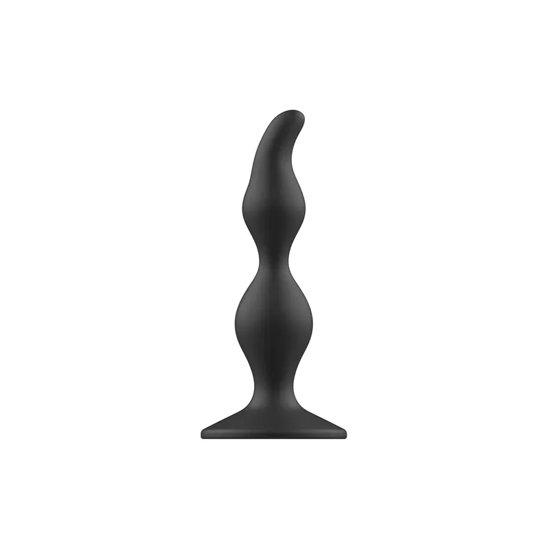 Anfänger-Analplug Addicted Toys aus schwarzem Silikon 12 cm Gesamtansicht