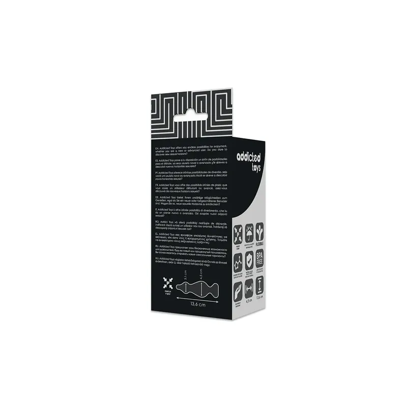 Progressive anal plug Addicted Toys 13,6 cm black silicone for beginner anal training
