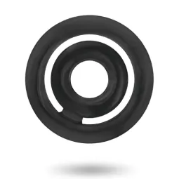 Anillo peniano doble de silicona negra ADDICTED TOYS para pene y testículos, sujeción firme