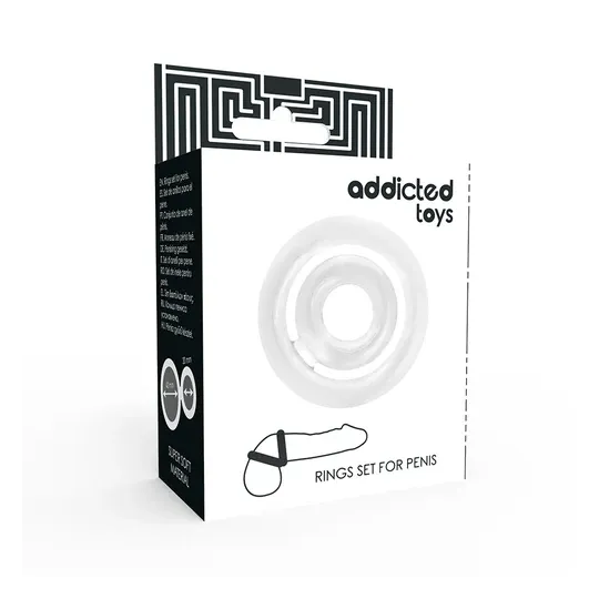 Anello penieno doppio silicone trasparente Addicted Toys - vista d'insieme