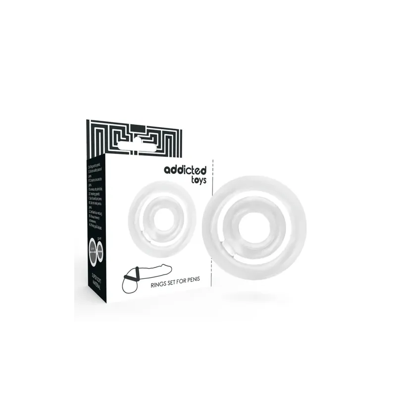 Anello penieno doppio silicone trasparente Addicted Toys - vista d'insieme